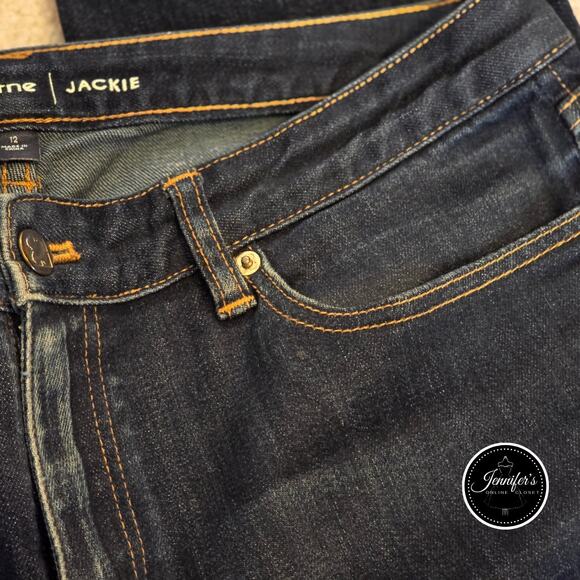 Liz Claiborne "Jackie" Dark Blue Denim Mid-Rise Straight Leg Jeans Size 12 - Picture 3 of 9